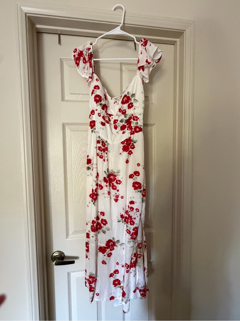 Hollister Floral Midi Dress with Red Poppy Print